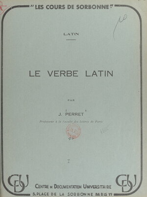 cover image of Le verbe latin